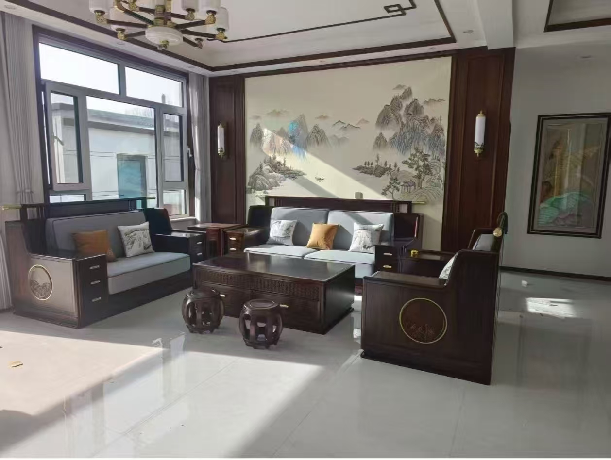 Solid Wood Fabric Sofa