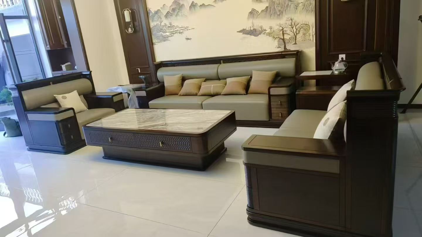 Solid Wood Fabric Sofa