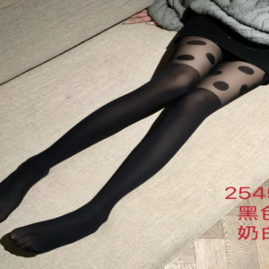 Over-the-Knee Polka Dot Black Stockings（2545）
