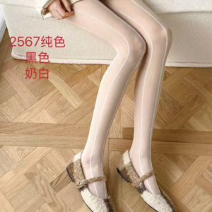 Solid Color Wheat Ear Pattern Sheer Tights（2567）