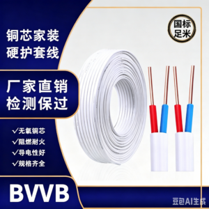 Zhuhai  BVVB Solid‑Core Flat Sheathed Cable for Household Wiring