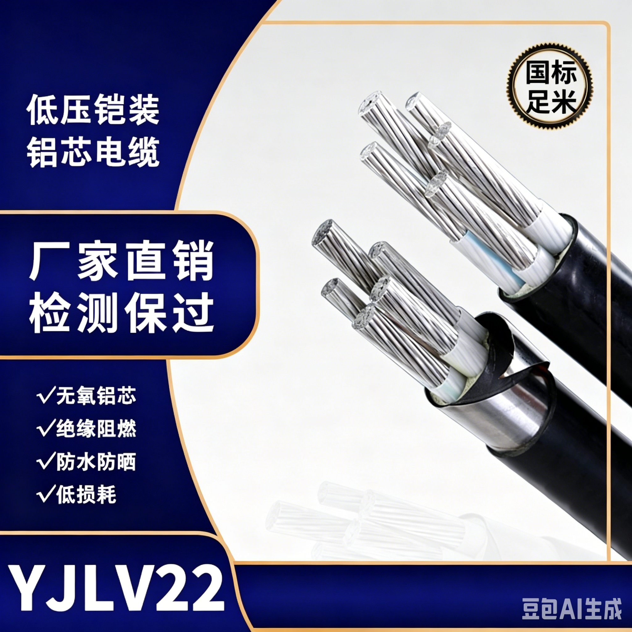 Zhuhai YJLV22 Low‑Voltage Armored Aluminum Core Power Cable