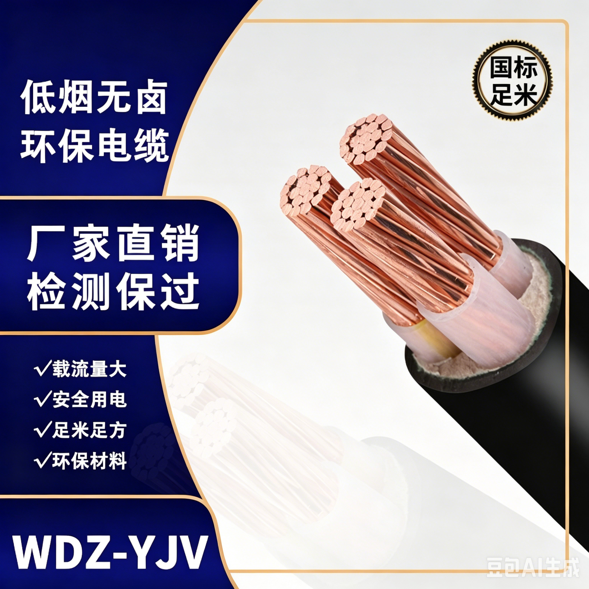 Zhuhai WDZ‑YJV Low‑Smoke Zero‑Halogen Environmental‑Friendly Power Cable