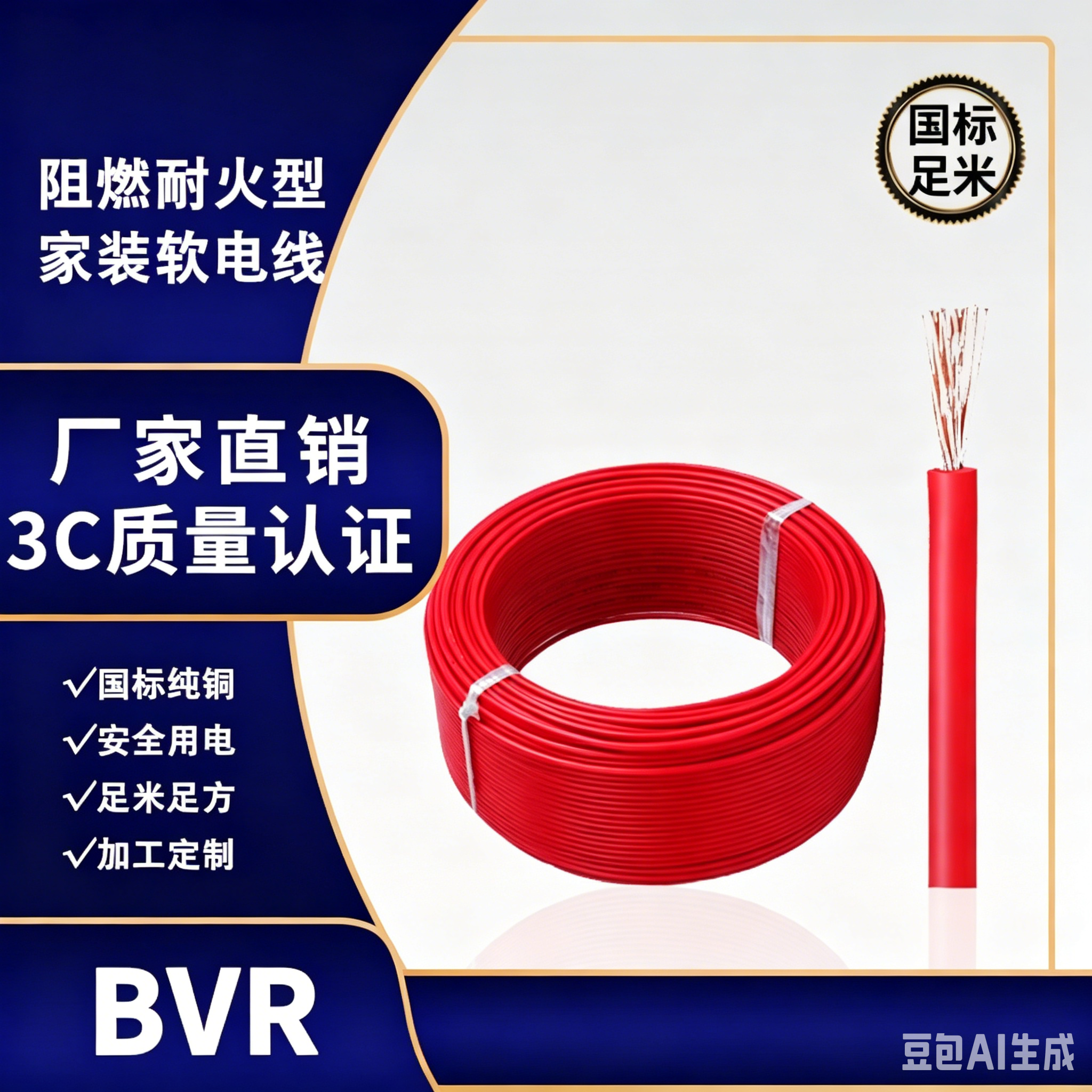 Zhuhai BVR Flame‑Retardant Fire‑Resistant Flexible House Wiring Cable