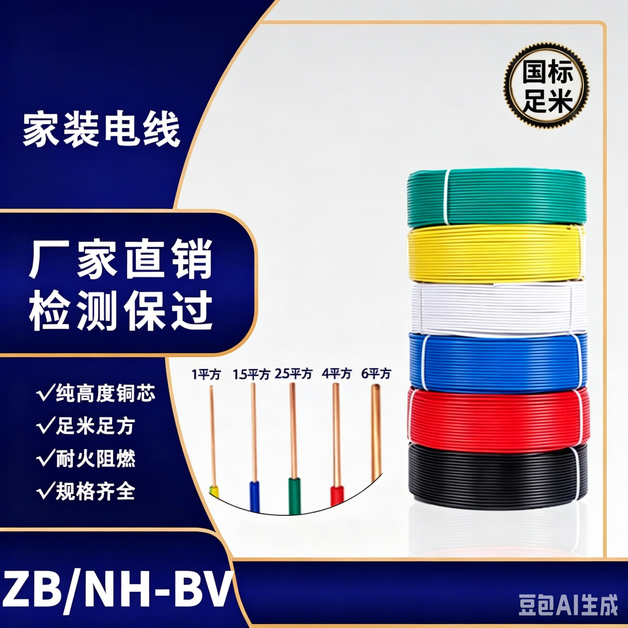Zhuhai ZB/NH‑BV Household Electrical Wire