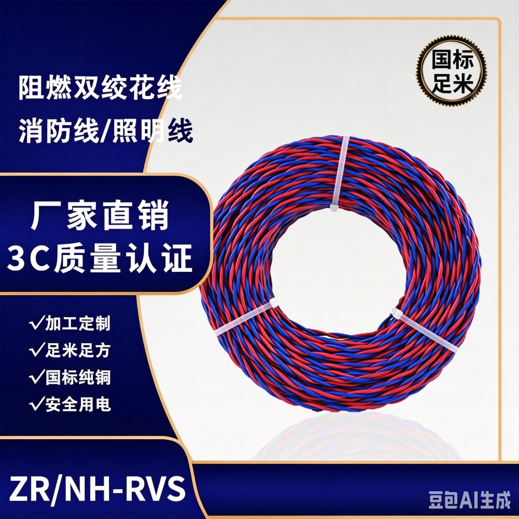 Zhuhai ZR/NH‑RVS Flame‑Retardant Fire‑Resistant Twisted‑Pair Wire
